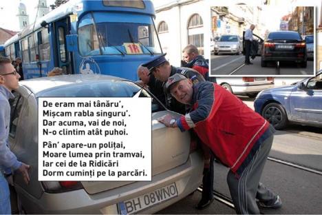 Primarul poliţist: Bolojan a vrut să ridice o maşină parcată aiurea... cu mâna! (FOTO)